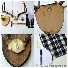 Easy, cost effective way, to honor the animal you killed. Diy Fabric Covered Antler Mount Antler Mount Deer Antler Decor Antler Crafts