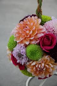 Ball Bouquet Dahlia Chrysanthemum Rose Scabiosa Wedding Flowers Wedding Bouquets Bouquet Design