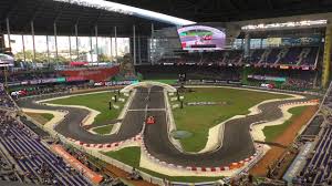 Some fans enjoy the spectacle of big crashes, and many more. Here In Miami We Hosted The 2017 F1 Nascar Race Of Champions Inside Marlins Park Baseball