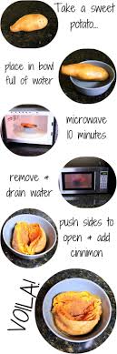 Perfect Sweet Potato Microwave In A Bowl Full Of Water For 10 Minutes Voila Only 200 Calories Recipes Cooking Recipes Yummy Food