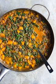 Red Curry Lentil Stew With Butternut Squash Kale Red Curry Lentil Stew With Butternut Squash Kale And Cream Lentil Stew Lentil Curry Butternut Squash Kale