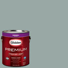 Glidden essentials is a low voc, low odor paint that features good coverage and a durable finish. Glidden Premium 1 Gal Hdgcn20 Silver Mountain Creek Green Eggshell Interior Paint With Primer Home Depot