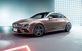Download Wallpapers Mercedes Benz A Class 2018 Z177 Sedan 4k Exterior Front View Business Class New Brown A Class German Cars Mercedes Besthqwallpaper Benz A Class Mercedes Benz Mercedes Car