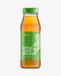Clear Bottle W Apple Juice Mockup In Bottle Mockups On Yellow Images Object Mockups
