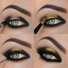 Black And Gold Eye Makeup Step By Step Pin By Anon Ymous On Makeup Black And Gold Eyeshadow Eye Makeup Eye Make Up