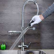 Hook, c or articulated pouts can swivel 360 degrees to reach most parts of the sink. Jmkws Spring Kitchen Faucet Modern Design Kitchen Faucets Brass Chrome Sink Vessel Tap 3 Holes Water Taps Outlet Pull Down Mixer Designer Kitchen Faucets Kitchen Faucetkitchen Faucet Design Aliexpress