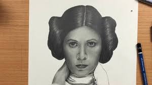 Drawing Carrie Fisher As Princess Leia Youtube If cinnamon buns aren't your thing, then you can try some of her other hair styles as well, such as her braided ceremony bun, or the. drawing carrie fisher as princess leia
