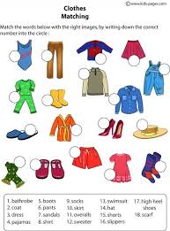 Clothes Matching Worksheets Englisch Lernen Englisch Lernen Kinder Englisch Grundschule