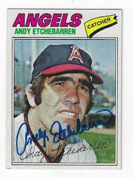 Autographed ANDY ETCHEBARREN 1977 Topps Card