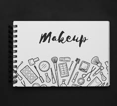 Download Free Psd Horizontal Notepad Mockup With Makeup Drawing