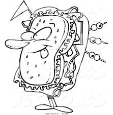 This is a very simple and free sandwich coloring page for kids and beginners, created by the team of coloringpagez.com. Vector Of A Cartoon Sandwich Character Outlined Coloring Page By Toonaday 21354