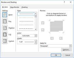 How To Use Microsoft Word S Borders And Shading Dialog Box Dummies