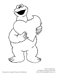 Cookie Monster Eating Heart Monster Coloring Pages Valentines Day Coloring Page Valentine Coloring Pages