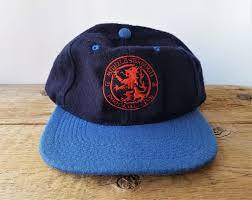 Vintage Middlesbrough Football Club 1986 Hat 6 Panel Wool Flannel Leather Strapback Baseball Dad Cap Unstructured F C Soccer Ballcap Football Club Baseball Dad Middlesbrough