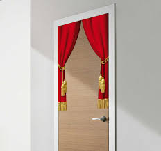 Utiliser comme rideau de placard, rideau de porte, couloir, cloison, diviseur de pièce, traitement de fenêtre ou comme art mural. Sticker Porte Rideaux Rouge Theatre Tenstickers