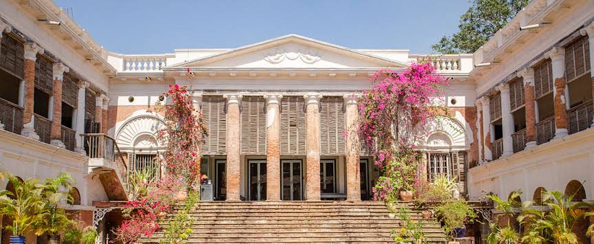The historic facade of The Rajbari Bawali, AI generated