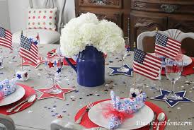 Red White And Blue Tablescape For The 4th Of July Bluesky At Home 4th Of July America Birthday Red And White