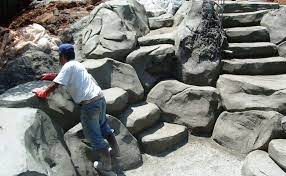 Fake Rock Concrete Steps Rock Waterfall Concrete Garden Fake Rock