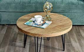 Amazon Com Welland Rustic Round Old Elm Wooden Coffee Table Home Kitchen Wooden Coffee Table Table Coffee Table