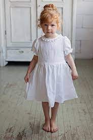White Linen Dress For Girls Rustic Flower Girl Dress Etsy Meiden Kleding Jurken Voor Bloemenmeisjes Baby Jurk