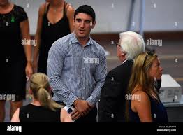 South Sydney Rabbitohs and former Parramatta Eels NRL player Joel Reddy is  seen at the funeral service for former NRL rugby league player Chad  Robinson, at Parramatta Marist College, Westmead, in Sydney,
