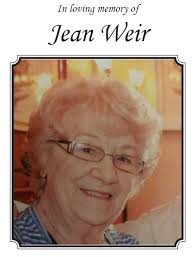 Funeral Services held tomorrow (8th February) in memory of Mrs Jean Weir  will be held at Mauchline cemetery at 1pm and 1.30pm at Mauchline Parish  Church The church service will be livestreamed