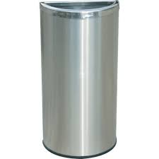 Browse our variety of kitchen pull out trash cans—find a home for everything in your home. Precision Stainless Steel Half Moon Open Top Trash Can 8 Gallon 240711 Globalindustrial Com