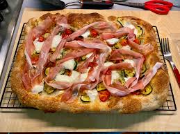 Once being cooked in the classic baking tray, the product is laid on the pizza by the slice counters or street food counters in order to sell slices of pizza.. Some Pizza In Teglia From Italy Pizza