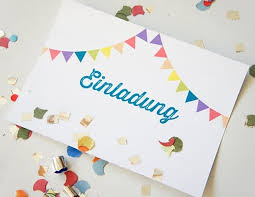 Einladungskarten zur hochzeit wimpelkette mit foto. Einladungskarte Mit Regenbogen Wimpelkette Frau Scheiner