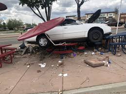 The right front and left front windows were smashed. Driver Who Crashed Into Loveland Dairy Queen Picnic Area Sentenced For Careless Driving Loveland Reporter Herald