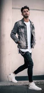 14 Ways To Style Your Favorite Denim Jacket In 2020 Grey Denim Jacket Denim Jacket Men Style Denim Jacket Men Outfit