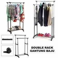 Banyak model dan pilihan gantungan. Model Double Rak Jemuran Baju Stand Hanger 2 Sisi Gantungan Pakaian Shopee Indonesia
