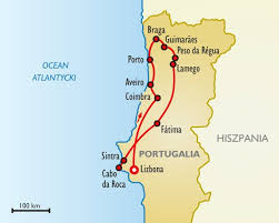 Odległości pomiędzy miastami, wyznaczanie drogi dojazdu. Porto Portugalia Mapa