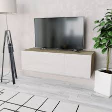 Schwebetüren können außerdem glastüren oder holztüren mit glaseinsätzen sein. Tv Schrank Spanplatte 120 X 40 X 34 Cm Hochglanz Weiss Eiche Gitoparts