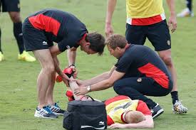 Der 29 jahre alte mittelfeldmann von manchester city war auf fotos des belgischen nationalteams bei der abreise vom heimischen trainingscamp in. Letztes Teufel Training In Mogi Origi Und De Bruyne Verletzt