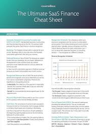 Cover The Ultimate Saas Finance Cheat Sheet Accounting Principles Saas Finance