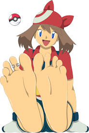haruka (pokemon), pokemon, barefoot, feet, foot focus, pov, soles, toe  ring, toes 