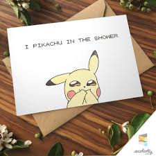 Pokemon Greeting Card Pikachu Shower Pokemon Go Pun Couple Gift Valentine Gamer 90s Present Love Nin Nerdy Valentines Diy Valentines Gifts Love Cards