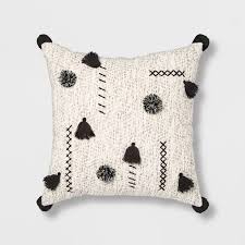 Black And White Throw Pillow With Tassels Abstract Tassel Pom Square Throw Pillow Cream Black Opalhouse Square Throw Pillow Throw Pillows Abstract Throw Pillow