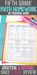 Fifth Grade Math Homework Entire Year Editable Math Homework Fifth Grade Math 5th Grade Math