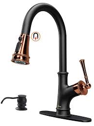 Black And Gold Kitchen Faucet Appaso Matte Black And Rose Gold Pull Down Kitchen Faucet With Magnetic Docking Sprayer Single Handle Hi Rose Gold Kitchen Kitchen Faucet Gold Kitchen Faucet