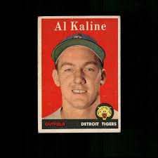 1958 TOPPS #70 AL KALINE Baseball Card Detroit Tigers HALL OF FAMER