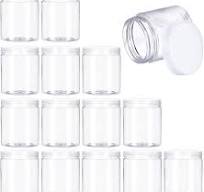 15 Pack 6oz Clear Plastic Jars Wide-mouth Storage Containers,Refillable  Empty Containers for Dry Food,Dried Fruit,Seasoning and Honey Storage