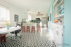 Drew and i worked together on this quick facelift. Painted Vinyl Linoleum Floor Makeover Ideas Fox Hollow Cottage