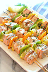 Enjoy Warmer Temperatures By Firing Up Your Grill And Making These Super Easy Salmon Kebabs Healthy Fast So Delicio Bbq Recipes Side Dishes For Bbq Recipes