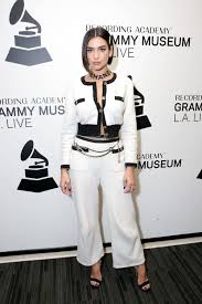 Dua Lipa In Chanel Timeless Fashion Lipa Black And White Tops
