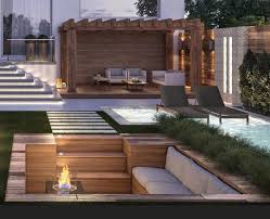 Sunken Outdoor Lounge Area Area Lounge Outdoor Sunken In 2020 Feuerstelle Garten Terassenideen Terassenentwurf