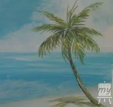 Hand drawn tropical coconut palm trees, africans plants. Acrylic Seascape Painting Lesson Pt 2 How To Paint A Palm Tree My Drawing Tutorials