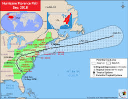 hurricane florence path map sep 2018