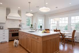 Kitchen Bumpout With Wood Hood Quartz Island Wolf Range And Marble Backsplash By Cw Design Llc Kitchen Interior Kitchen And Bath Design Marble Backsplash